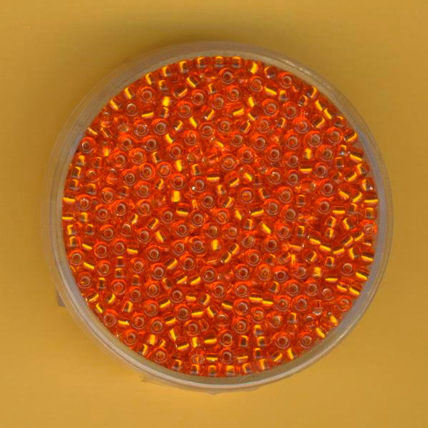 590008 Miyuki-Rocailles 2,2mm orange Silbereinzug 10g