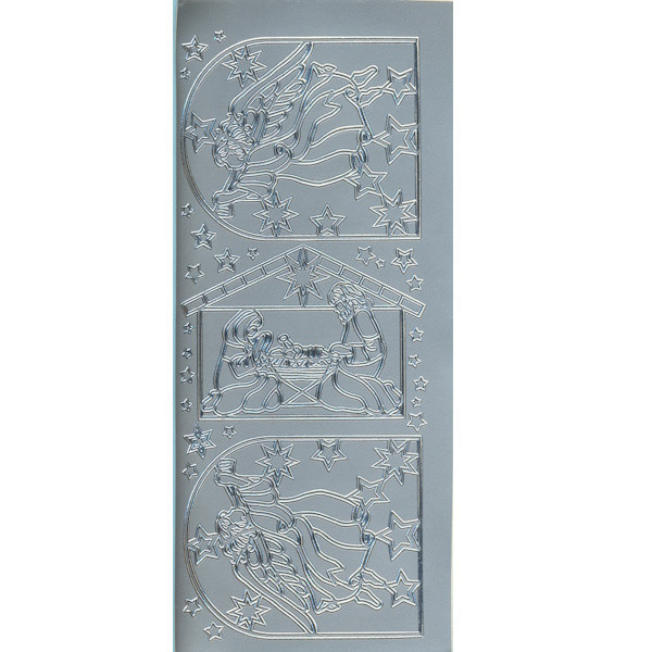 cl01003s Sticker Krippe silber