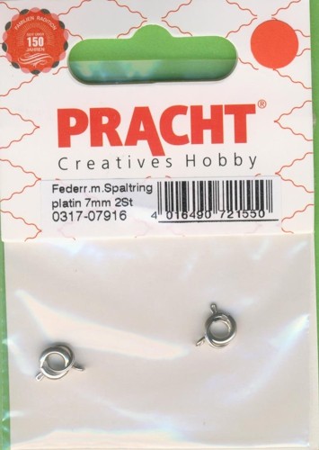 031707916 Federring mit Spaltring 7mm platin 2 Stück