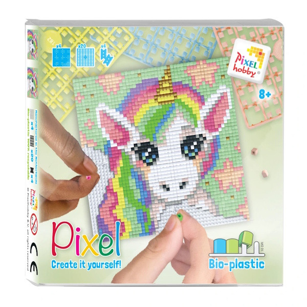 44039 Pixelhobby Set 4 kleine Basisplatten Einhorn II