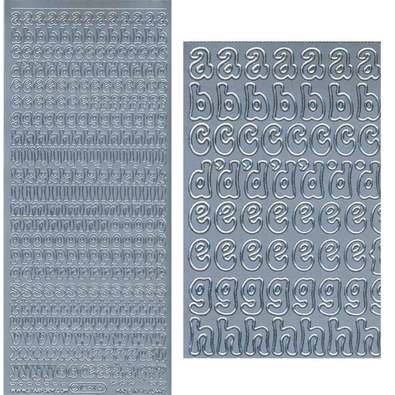 25617s Sticker kleine Buchstaben silber
