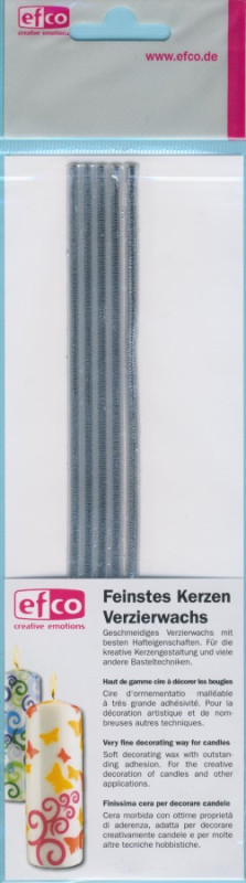 3524004 Kerzen Wachsstreifen rund 200x4mm silber 5 Stück