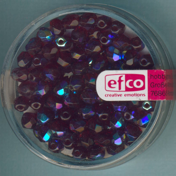 2110029 Glasfacettenperlen 4mm irisierend granatrot 100 Stück