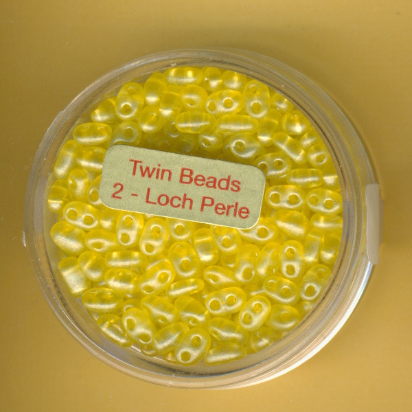 9671-05094 Glasperlen Twin Beads 2,5x5mm gelb pearl 12g
