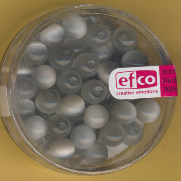 2112686 Cat Eye Perlen 6mm grau 50 Stück