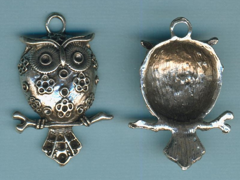 3860777 Schmuckanhänger Eule 40mm altsilber
