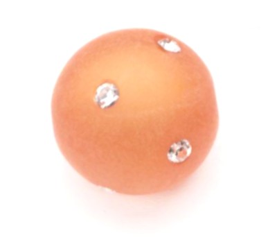 Polarisperle 14mm mit Swarovski-Strass apricot