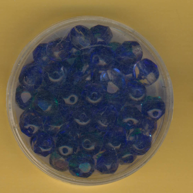 0730-06535 Glasschliffperlen 6mm transparent blau-grün 50 Stück