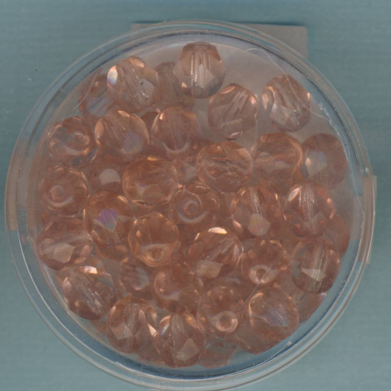 0730-06155 Glasschliffperlen 6mm rosalin transparent 50 Stück