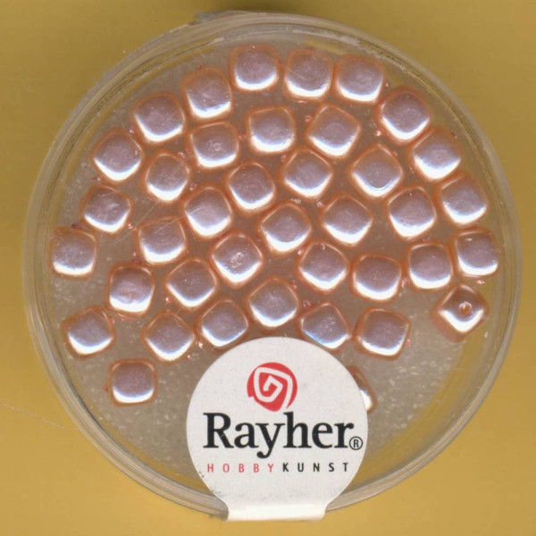 14407271 Glaswachsperlen Würfel 4,5x5mm muschelrosa 40 Stück