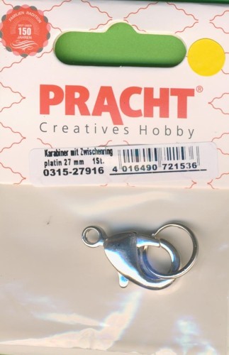 031527916 Karabiner mit Spaltring 27mm platin