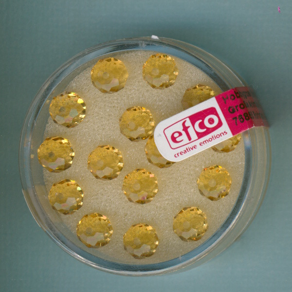 2129774 Glasfacettenperlen Brillance 4x6mm gelb 15 Stück