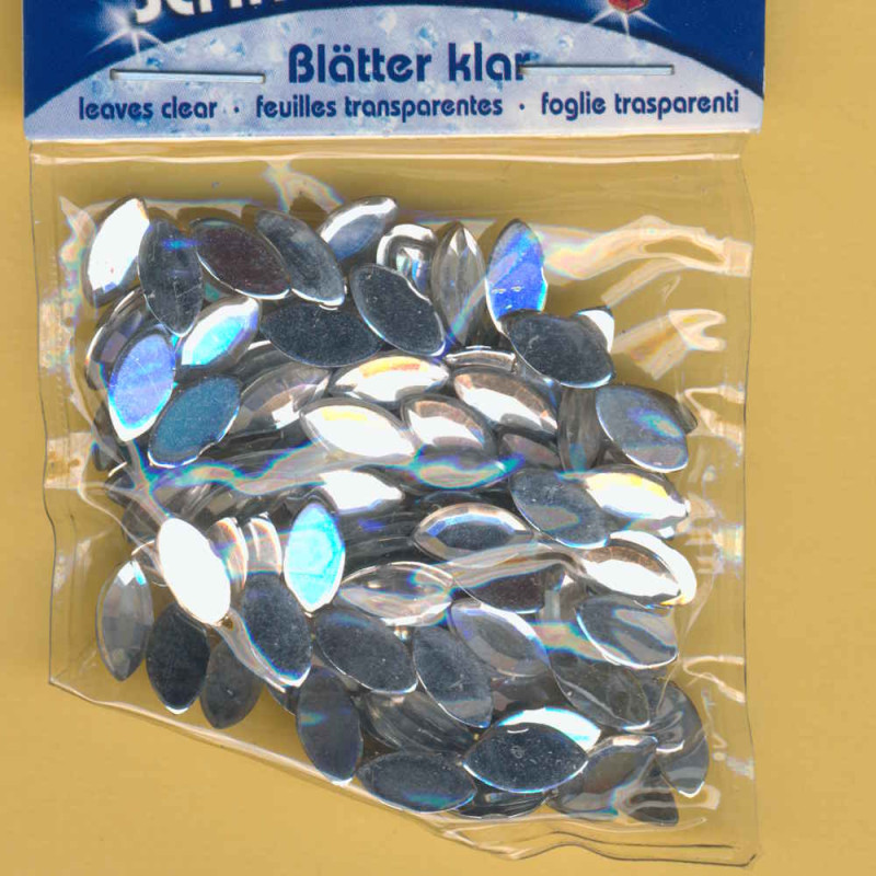 49623 Schmucksteine Set Blätter klar 150 Stück