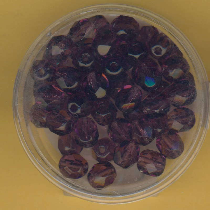 0730-061045 Glasschliffperlen 6mm transparent dunkelamethyst 50 Stück