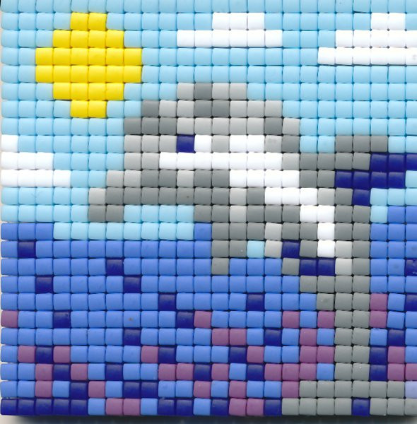 77606 Pixelhobby Set kleine Basisplatte Delphin