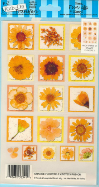 33341 Rub-On Transfer Sticker Blumen orange