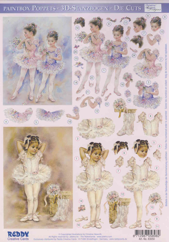 83050 3D Stanzbogen A4 Paintbox Poppets 1