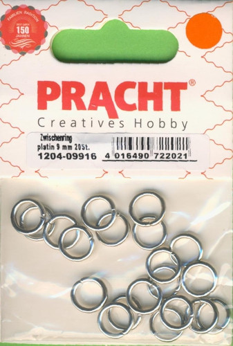 1204-09916 Zwischenringe 9mm platin 20 Stück