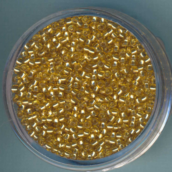 9244-114 Rocailles 2mm gold Silbereinzug 17g