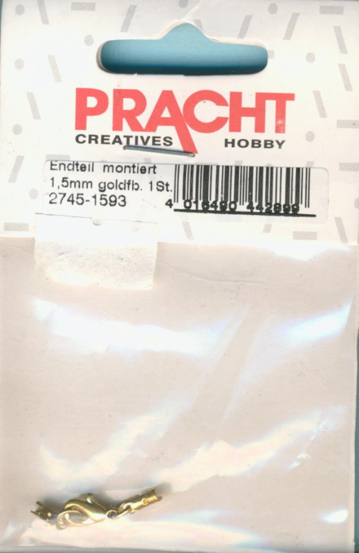 27451593 Karabinerverschluss mit Endteil montiert 1,5mm gold