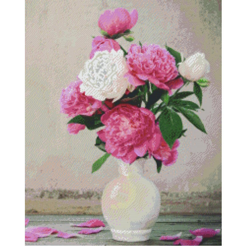 825050 Pixelhobby Klassik Set Vase mit Pfingstrosen