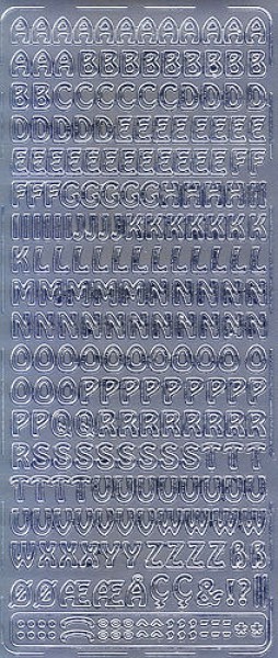 pu010s Sticker Buchstaben 9mm silber