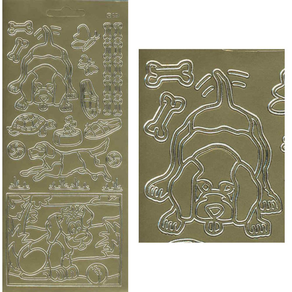 531g Sticker Hunde 2 gold