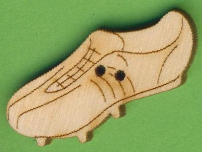 Holzknopf Fussballschuh 3cm