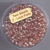 967105424 Glasperlen Twin Beads 2,5x5mm pfirsich silbereinzug 12g