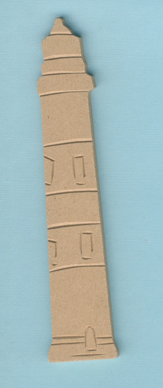 084000022 Holz Dekor Leuchtturm schmal 14,5x3cm
