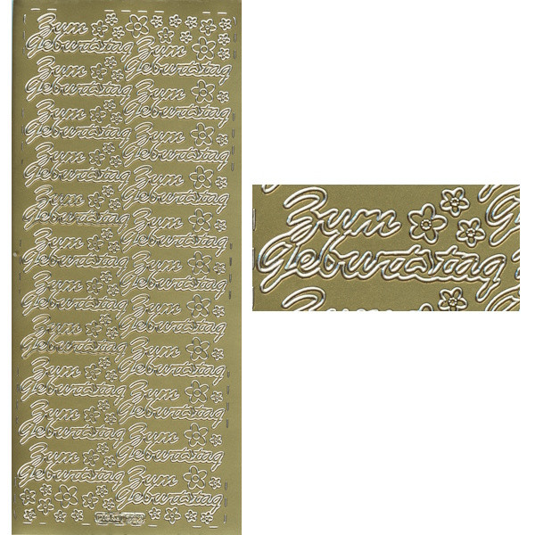pu282g Sticker Zum Geburtstag 3 gold