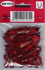 Acrylkristall rot transp 30 Stück sortiert