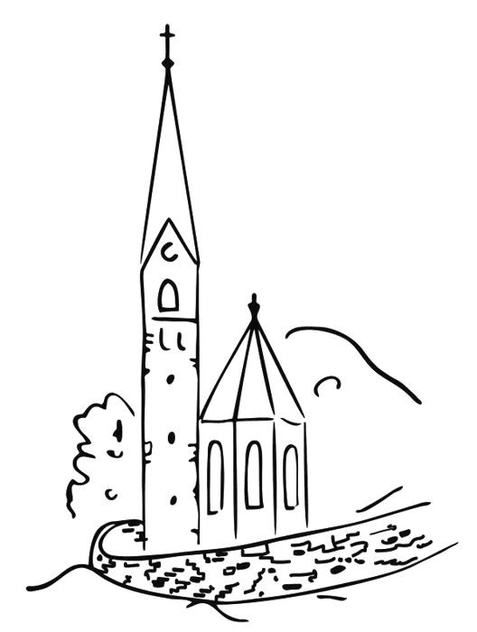 1801002 Holzstempel Kirche 9x7,5cm