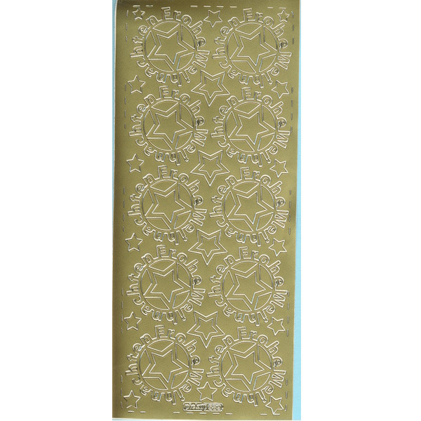 pu589g Sticker Frohe Weihnachten 16 gold