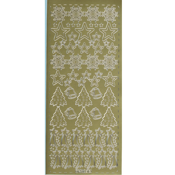pu318g Sticker Weihnachtsschmuck 4 gold