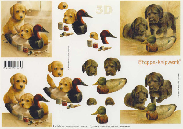 416926 3D Motivbogen A4 Loveley Dogs