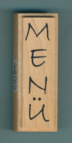 1800540 Holzstempel Menü senkrecht 9x3cm