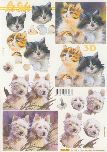 4169.465 3D Motivbogen A4 Cats and Dogs