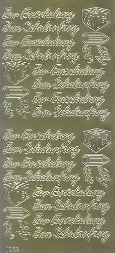 1069g Sticker Einschulung gold