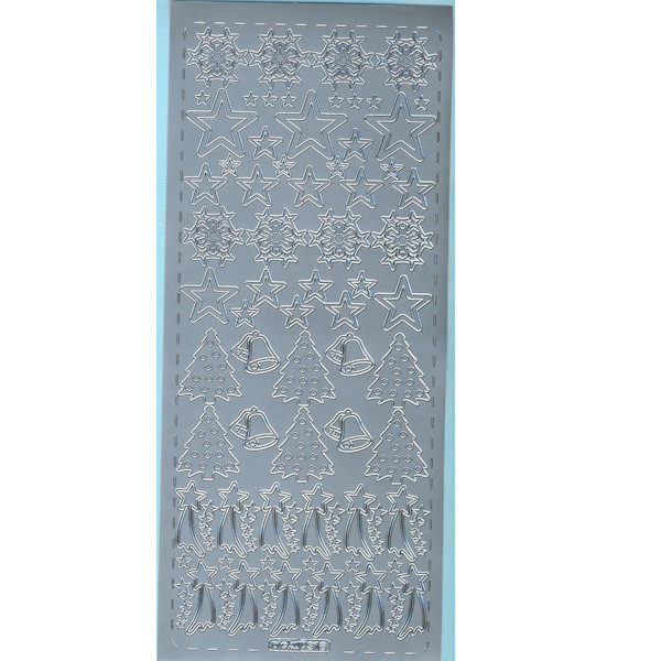 pu318s Sticker Weihnachtsschmuck 4 silber