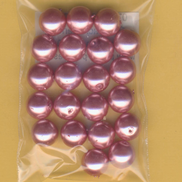 0760-10284 Glaswachsperlen 10mm rosa 20 Stück