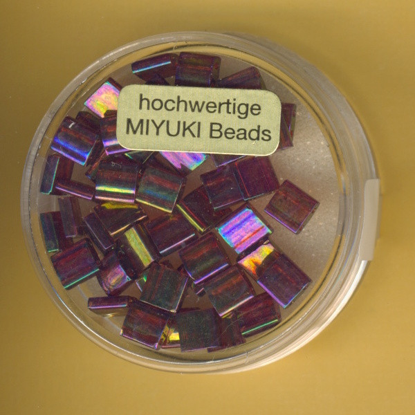 9666-234 Miyuki Tila Beads 5x5mm rot rainbow 4g