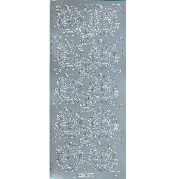 pu587s Sticker Frohe Weihnachten 14 silber