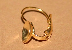 Ohrhaken mit Kugelpfanne gold 14mm Kugel