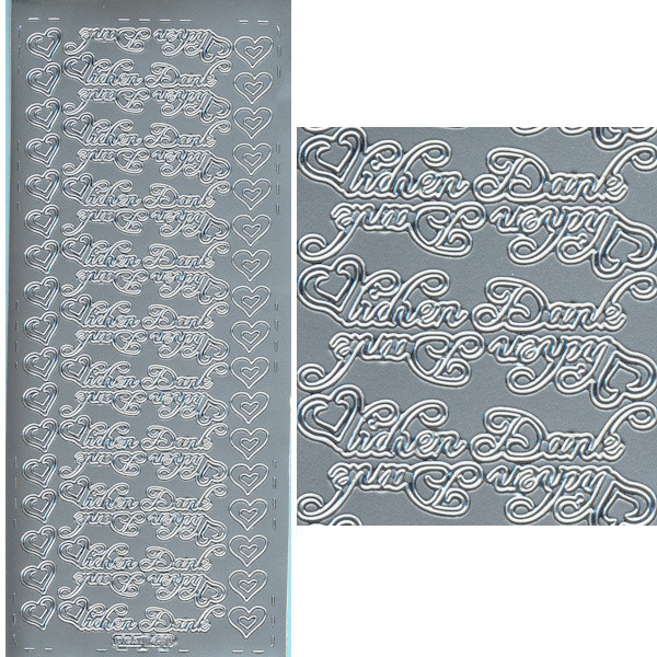 pu480s Sticker Herzlichen Dank silber