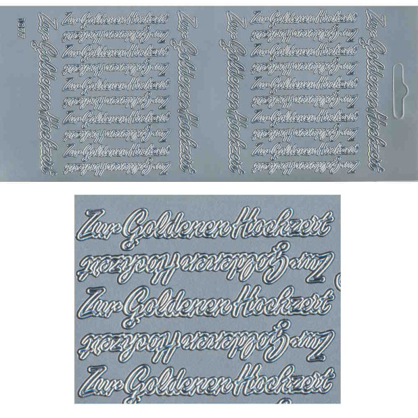 cl1077s Sticker Zur goldenen Hochzeit 2 silber