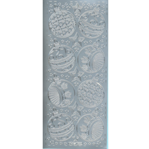 pu382s Sticker Weihnachtskugeln 4 silber