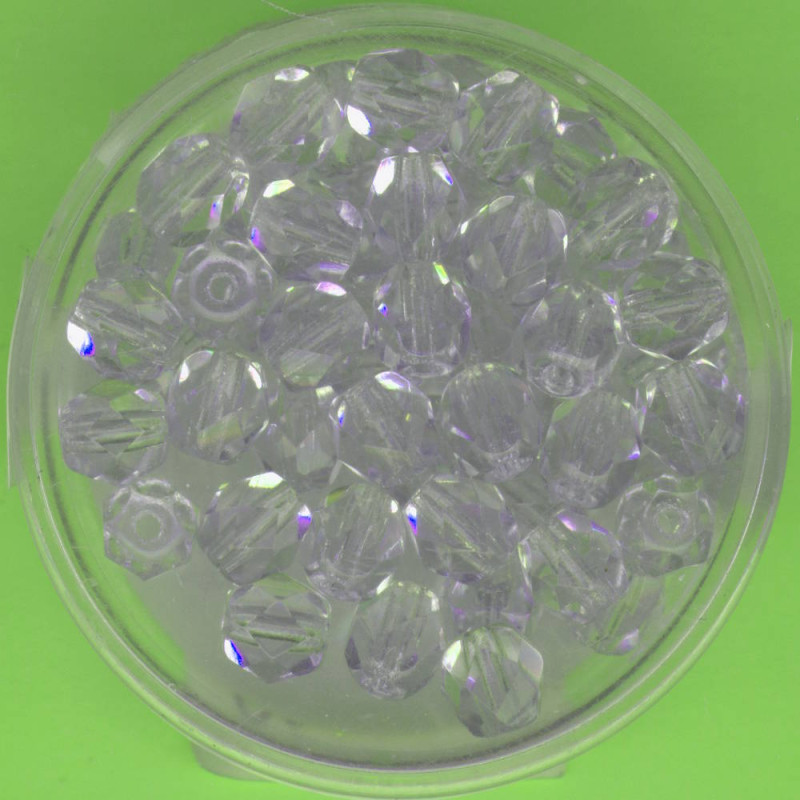 0730-061015 Glasschliffperlen 6mm transparent violett 50 Stück