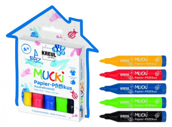 27155 Mucki Papier Pfiffikus Aquarellmalstifte 5 Stück