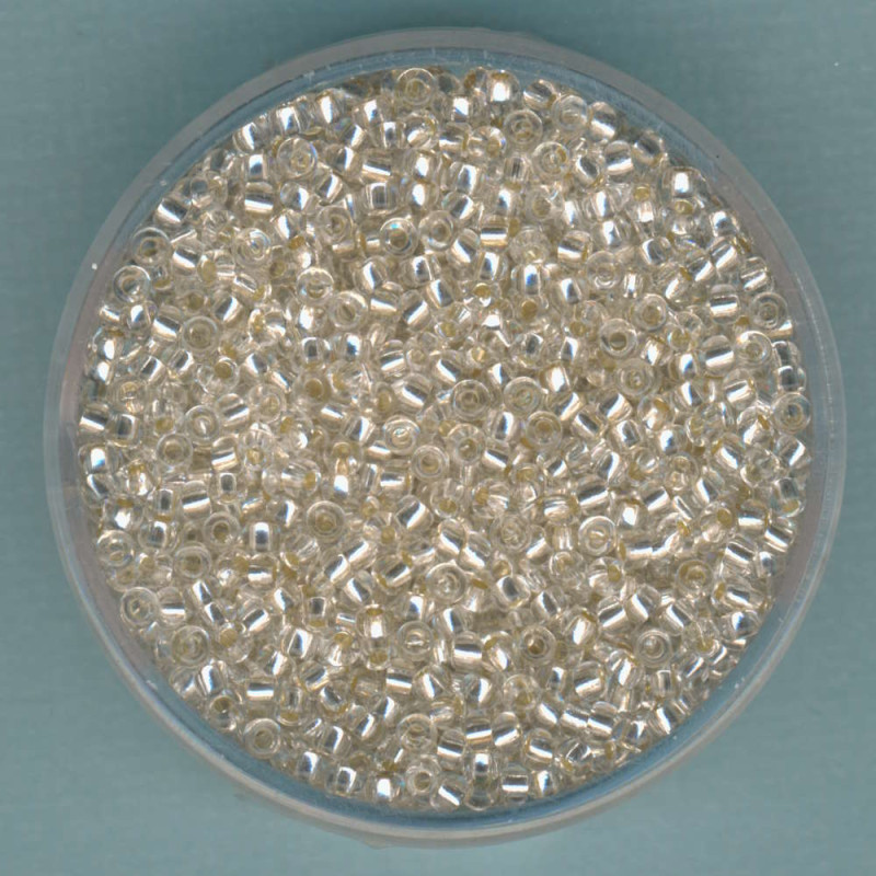 9271-114 Rocailles 2mm kristall Silbereinzug 17g